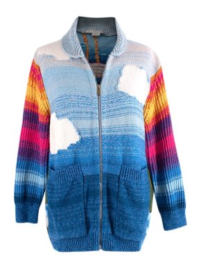 Stella McCartney Rainbow Embroidered Knit Cardigan