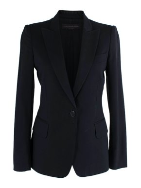 Stella McCartney Black wool-cotton peak lapel blazer
