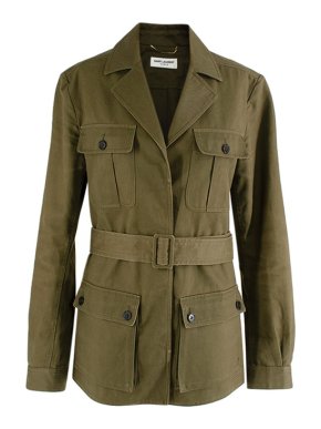 Saint Laurent Khaki belted Safari jacket