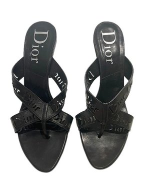 Dior Vintage Logo Cut-Out Mules