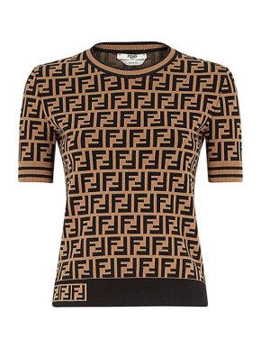 Fendi Tobacco FF Short Sleeve Top