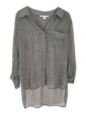 Diane von Furstenberg black & white striped shirt