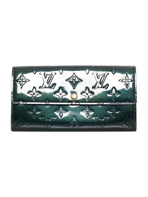 Louis Vuitton Teal Monogram Vernis Sarah long wallet