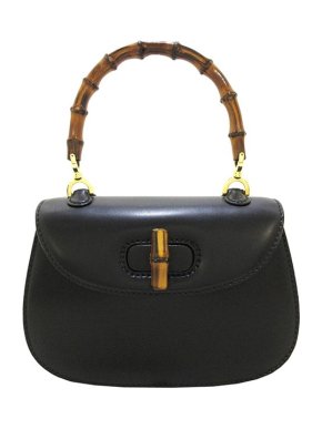 Gucci Black leather Bamboo 1947 bag