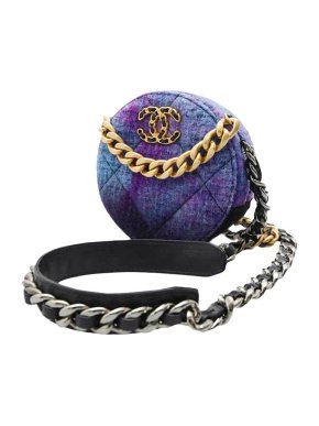 Chanel Purple tie-dye tweed round quilted crossbody bag