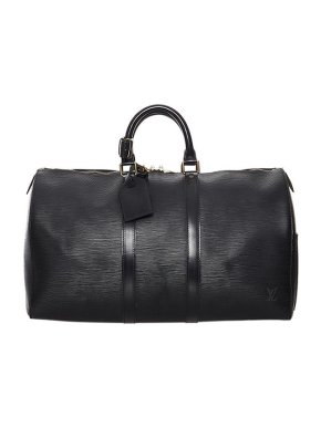 Louis Vuitton Black Epi leather Keepall 45 travel bag