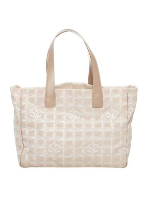 Chanel Vintage beige nylon New Travel Line tote bag
