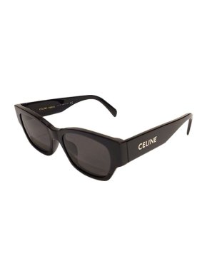 Celine Black acetate logo arm sunglasses