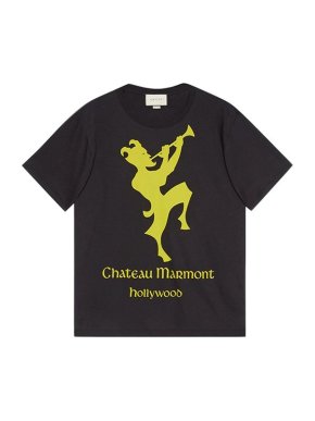 Gucci Chateau Marmont black cotton jersey printed T-shirt
