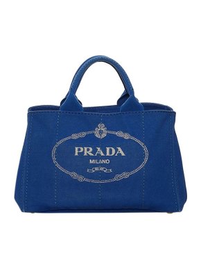 Prada Blue canvas Canapa Logo tote bag