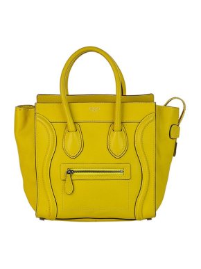 Celine Yellow leather Luggage bag