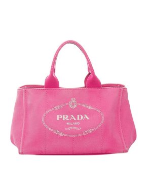 Prada Pink canvas Canapa Logo tote bag