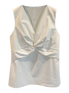 The Row White cotton twist front top