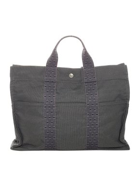 Hermes Vintage Grey canvas Herline MM tote bag
