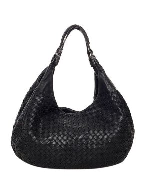 Bottega Veneta Black Intrecciato leather Campana hobo bag