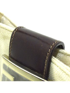 Fendi Vintage ivory Zucca canvas baguette