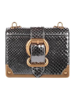 Prada Silver snakeskin Cahier bag