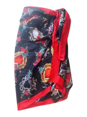 Dolce & Gabbana Multicolour Sacred Heart print pareo scarf