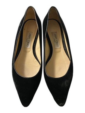 Jimmy Choo Black Suede Velvet Ballerinas