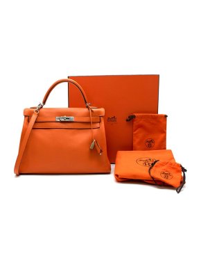 Hermes Orange Swift leather Kelly Retourne 32 PHW