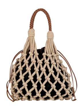 Prada Natural knotted cord tote bag