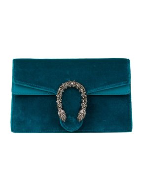 Gucci Teal suede super mini Dionysys bag