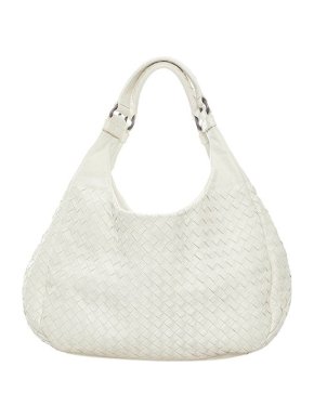 Bottega Veneta White Intrecciato leather Campana hobo bag