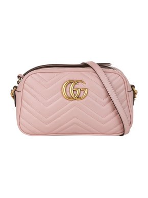 Gucci Pink leather GG Marmont camera bag