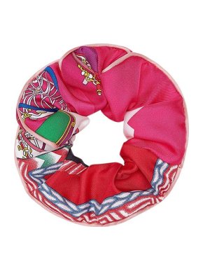 Hermes Silk Printed Claudia Scrunchie