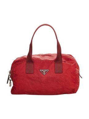Prada Red nylon Tessuto Boston Bag