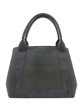 Balenciaga Black leather Navy Cabas S tote bag