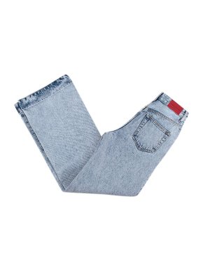 Alessandra Rich Acid-wash denim wide leg jeans