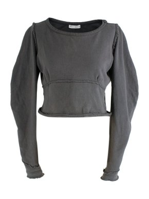 JW Anderson Grey cotton jersey cropped sweatshirt