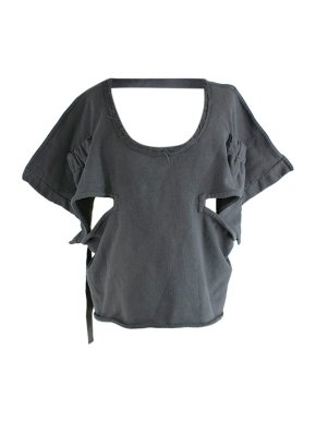 JW Anderson Grey cotton jersey cut-out top