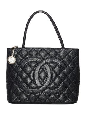 Chanel Black caviar leather Medallion tote bag