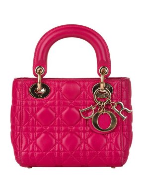 Pink Cannage quilted leather lady Dior bag