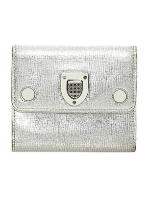 Silver leather Diorama compact wallet