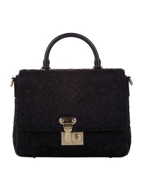 Dolce & Gabbana Black cordonetto lace Miss Sicily bag