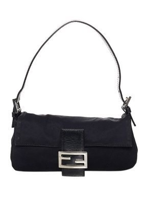 Fendi Vintage black cotton Mamma baguette