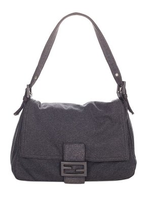 Fendi Grey cotton Mamma baguette