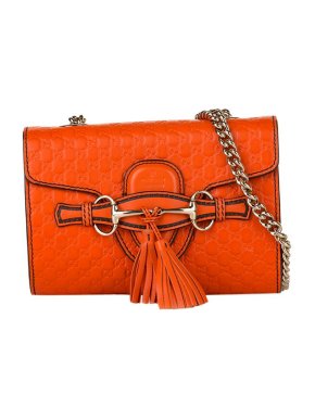Orange Microguccissima leather Emily bag