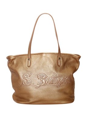 Bvlgari Gold leather tote bag