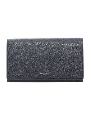 Saint Laurent Black leather long wallet