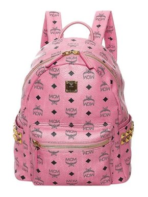 MCM Pink Visetos leather Stark backpack