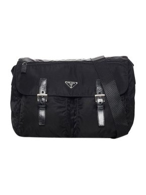 Prada Black nylon Tessuto messenger bag