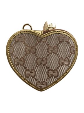 Gucci GG monogram canvas heart coin purse