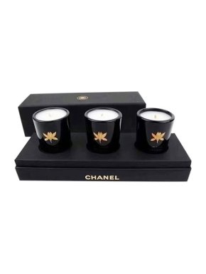 Chanel Black ceramic set of 3 scented candles VIP gift set