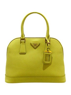 Prada Bright yellow Saffiano Lux Promenade bag