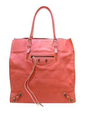 Balenciaga Pink leather Papier A5 tote bag