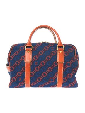 Louis Vuitton Vintage chain patterned canvas travel bag